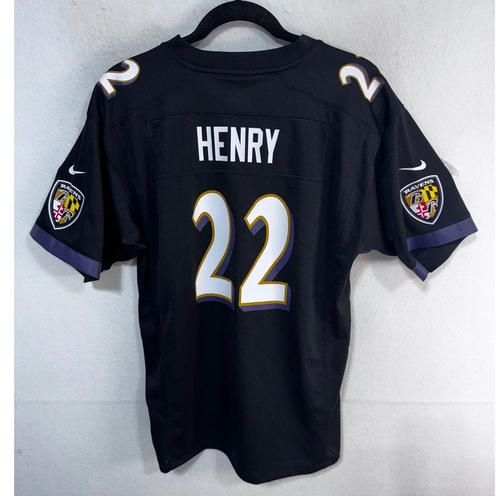 Youth NFL Nike Baltimore Ravens Derrick Henry #22 Jersey Kids XL Black Football